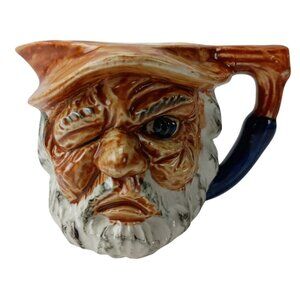 Vintage Fisherman Old Man Of The Sea Toby Pitcher Jug Mug Creamer Cup